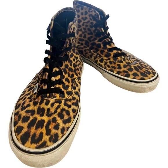 Vans Hi High Top Shoes Leopard Cheetah Print Sneakers - Picture 2 of 8